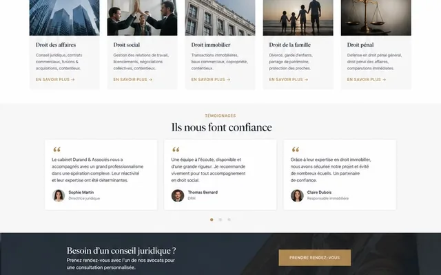 Section témoignages du cabinet d’avocats.